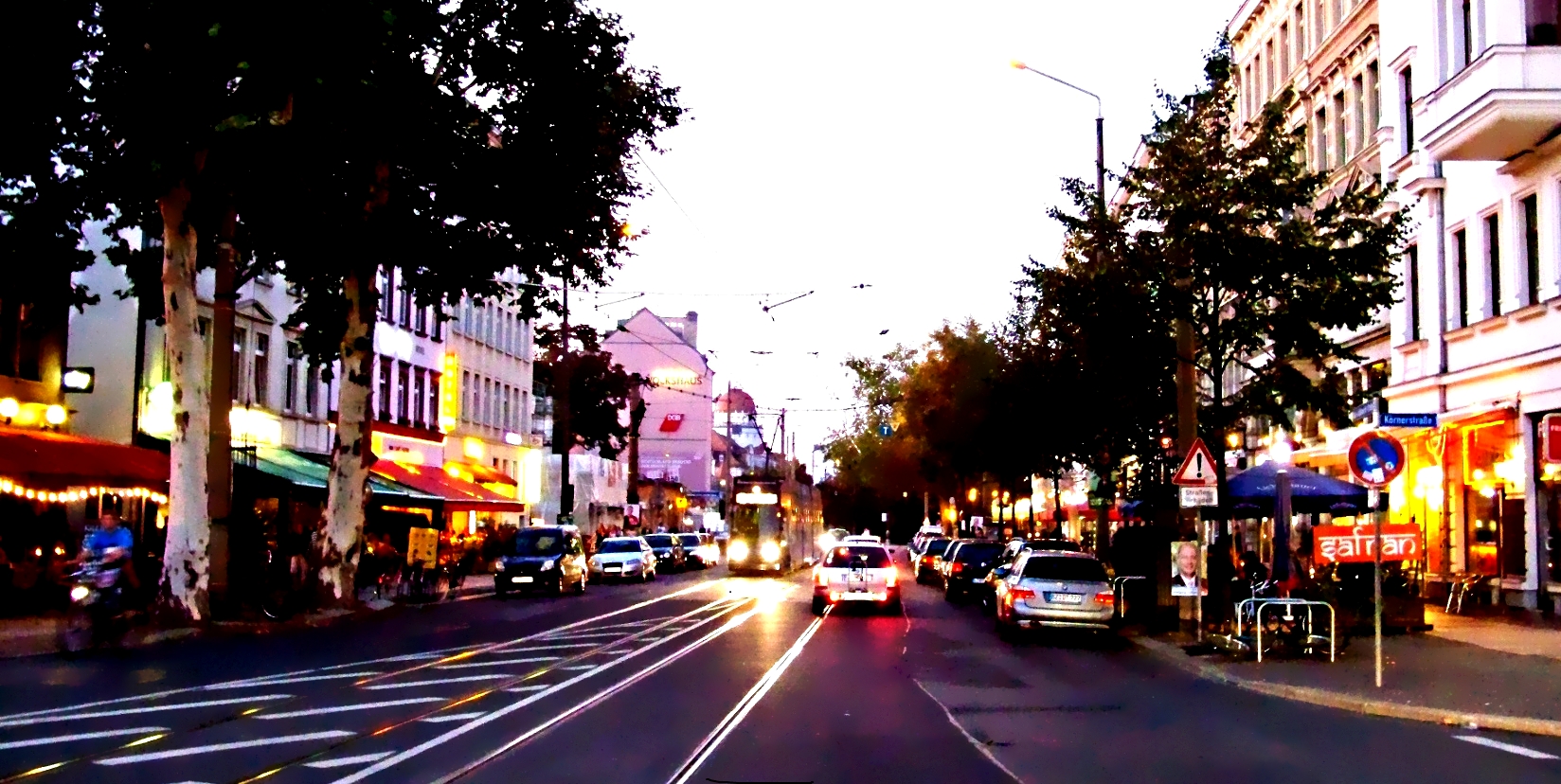Karl-Liebknecht-Straße in Leipzig: Blick vom Südplatz Richtung Zentrum, Aufnahme von 2009